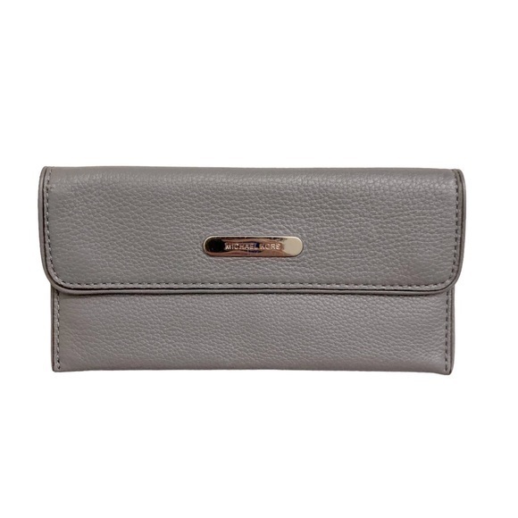 Michael kors gray leather slim wallet - Picture 1 of 7